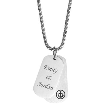 Duo Dogtag Anhänger mit Kette - 2396