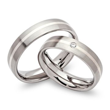 Eheringe Edelstahl mit Gravur - 0341