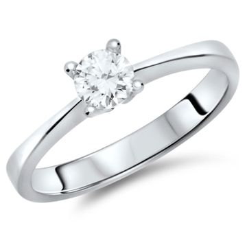 Verlobungsring Zirkonia Silber mit Gravur - 1361