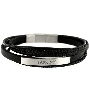 Mehrreihiges Lederarmband mit Gravur - 2408