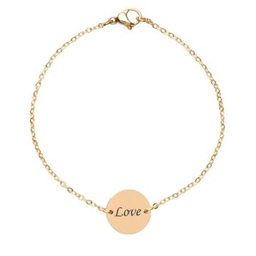 Rundes Armkettchen Gold mit Gravur - 2458