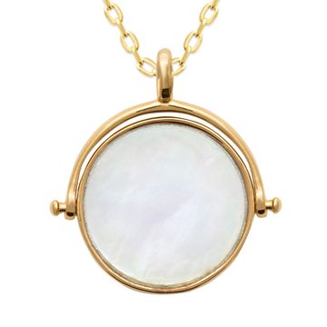 Runder Anhänger vergoldet mit Perlmutt - 2798