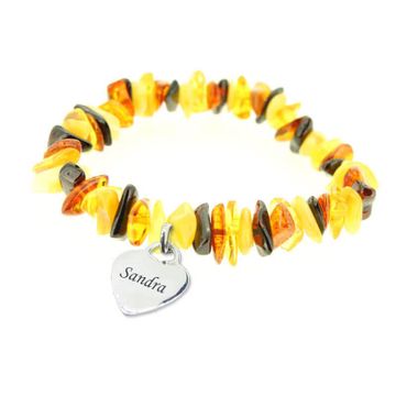 Armband Amber mit Silberanhänger - 1231