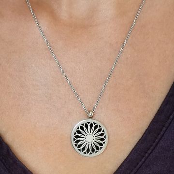 Mandala Medaillon Silber mit Gravur - 2669