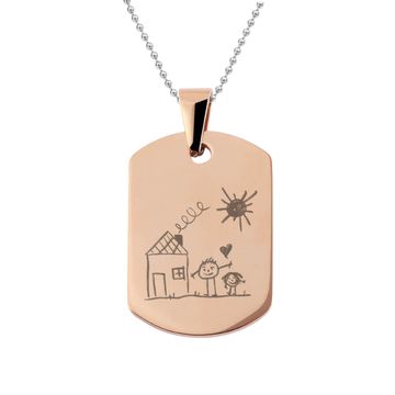 Dogtag Edelstahl Rosé mit Zeichnung - 2627
