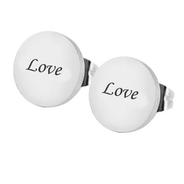 Ohrstecker Edelstahl mit Gravur- 2087