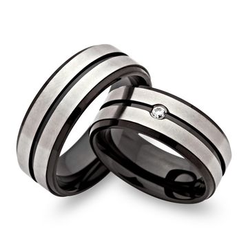 Eheringe Edelstahl mit Gravur - 0334