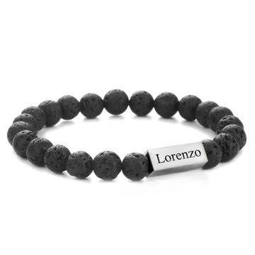 Lava Stein Armband mit Gravur - 2569