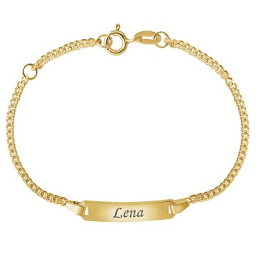 Ident Armband Silber vergoldet mit Gravur - 2127