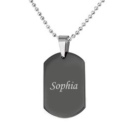 Dogtag Schwarz mit Gravur - 2380