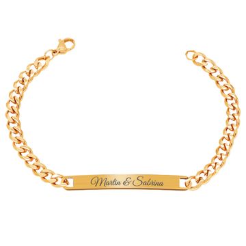 ID Armband Edelstahl Goldfarbe - 2157