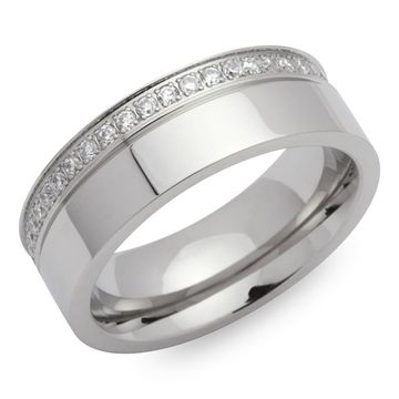 Ring Zirkonia mit Gravur - 0800