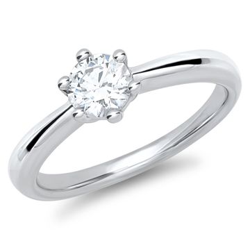 Verlobungsring Zirkonia Silber mit Gravur - 1378