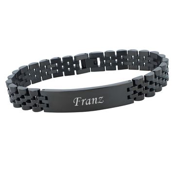 Herrenarmband Edelstahl schwarz mit Gravur - 2932