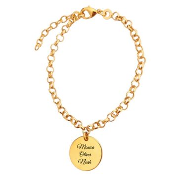 Armkettchen mit rundem Anhänger vergoldet - 2595