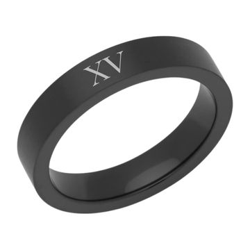 Ring Edelstahl schwarz mit Gravur - 2840