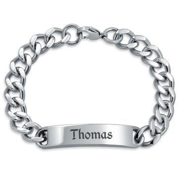Ident Edelstahlarmband Herren mit Gravurplatte  - 1873