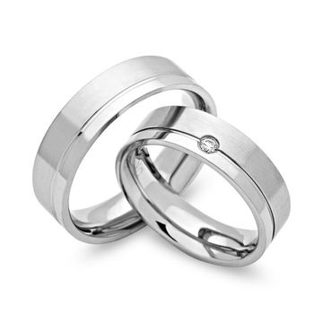 Eheringe Edelstahl mit Gravur - 0339