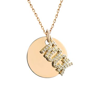 Collier Medaillon "Rock" vergoldet - 2582