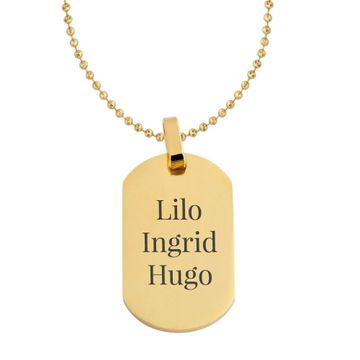 Dogtag  Anhänger Edelstahl Gold - 2441