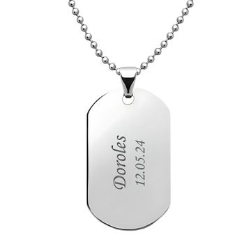 Dog Tag Anhänger Edelstahl mit Gravur - 0163