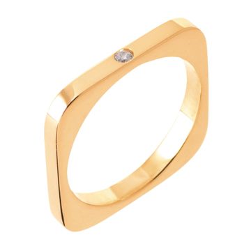 Ring quadratisch vergoldet mit Gravur - 2720