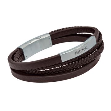 Armband Leder braun mit Gravur- 2667