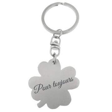 Kleeblatt Schlüsselanhänger mit Gravur - 2493