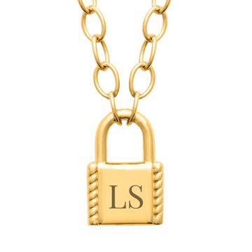 Collier vergoldet mit Vorhängeschloss - 2777