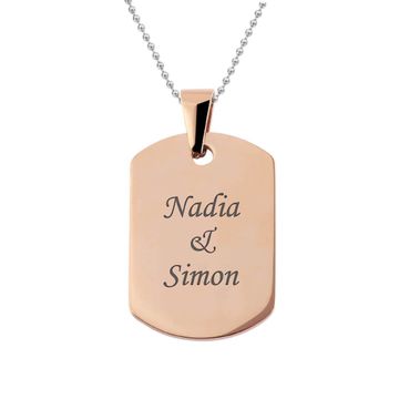 Dogtag Anhänger Rosé mit Gravur - 2199
