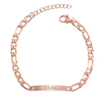 Identitäts Armkettchen Edelstahl Rosé mit Gravur - 2654