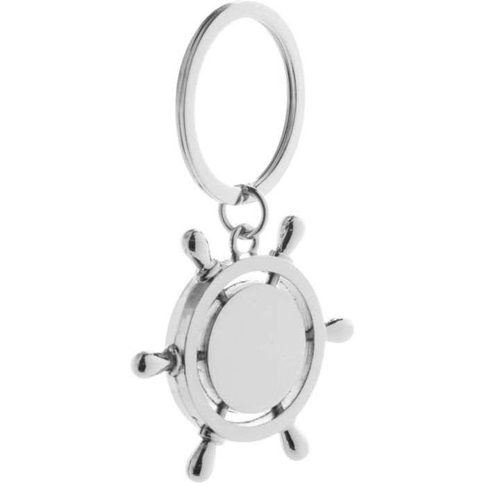 Schlüsselanhänger Steuerrad Mit Kompass Seefahrt Silber Metall Anhänger Charm EB