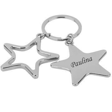 Stern Schlüsselanhänger Edelstahl mit Gravur - 2154