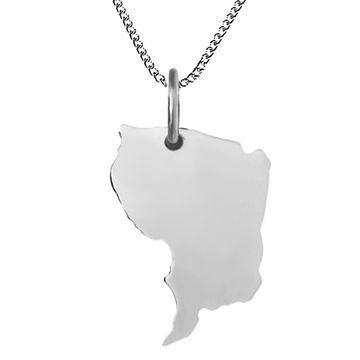 Länderanhänger Französisch-Guyana Silber mit Gravur - 2551