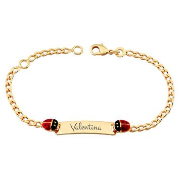 Armkettchen vergoldet mit Motiv Marienkäfer - 2770