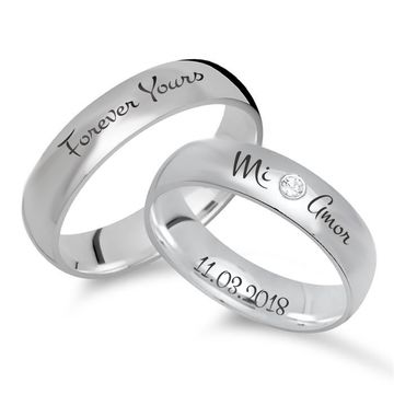 Eheringe Silber mit Gravur - 0311
