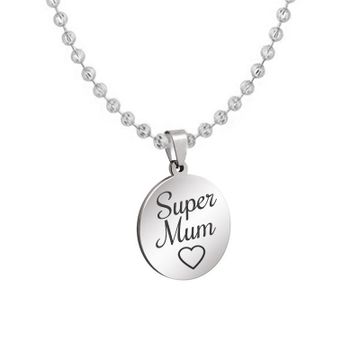 Runder Anhänger Edelstahl mit Gravur - 2523