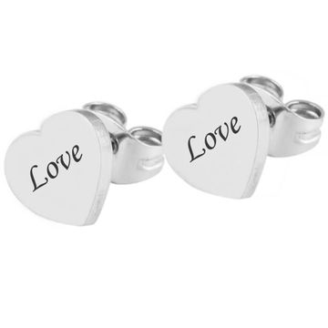 Ohrstecker Herz mit Gravur - 2086