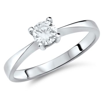 Verlobungsring Zirkonia Silber mit Gravur - 1373