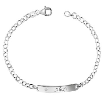 Armband Silber mit Zirkonia und Gravur - 0737