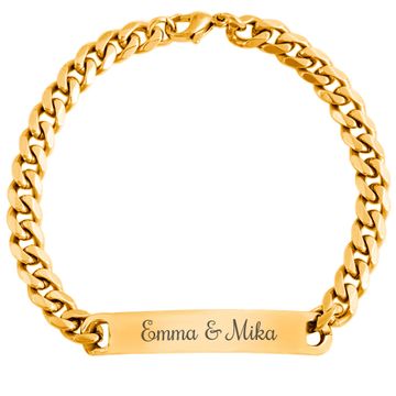 Ident Armband Edelstahl Gold - 2658