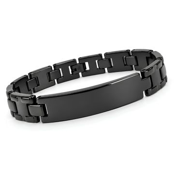 Armband Edelstahl schwarz mit Gravur - 1101