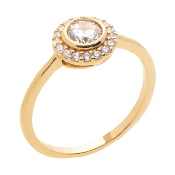 Verlobungsring vergoldet mit Zirkonia - 2717