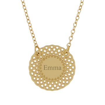 Arabesque Anhänger Edelstahl Goldfarbe mit Gravur - 2387