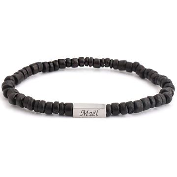 Perlenarmband aus Kokosnussschale mit Gravur- 2942