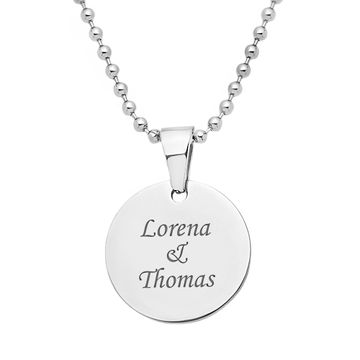 Anhänger rund Edelstahl mit Gravur - 2485