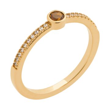 Ring mit champagnerfarbenen Zirkonia - 2723