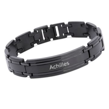 Armband Edelstahl schwarz mit Gravur - 1101