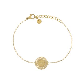 Arabesque Armband Edelstahl Gold mit Gravur - 2386