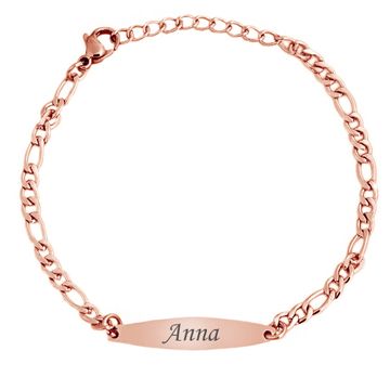 Identitäts Armband Edelstahl rosé mit Gravur - 2657
